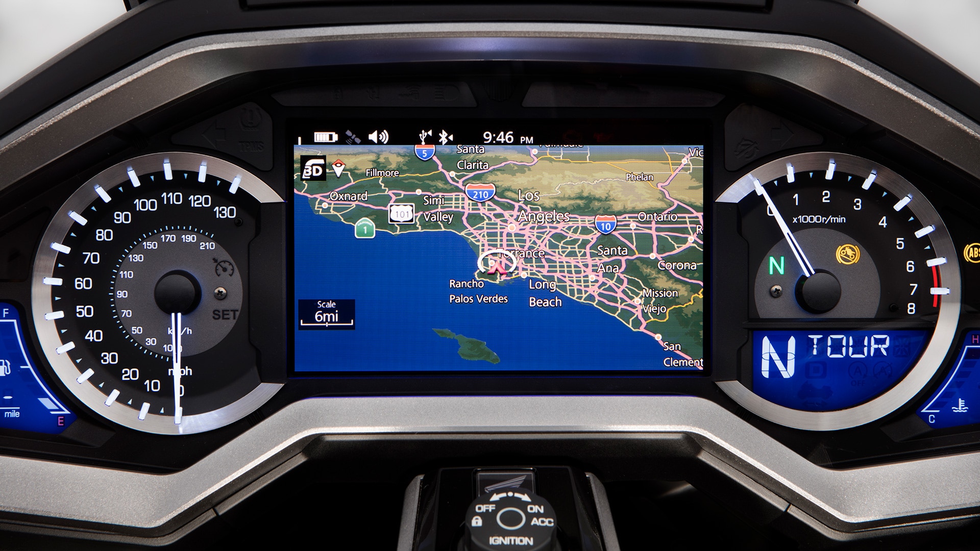 Close-Up. Digital Display. Navigationg System. Map.