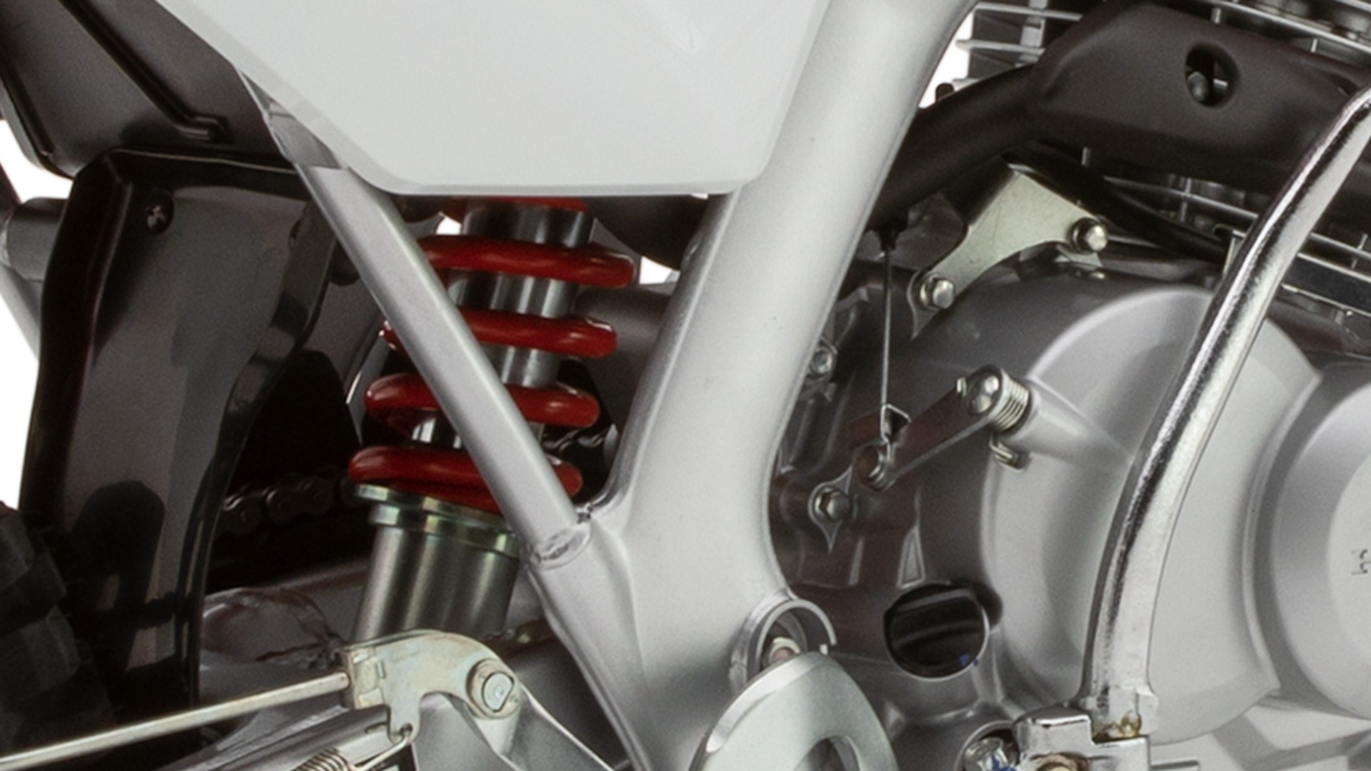 Honda CRF125F 2021. Rapproche. Suspension arrière Pro-Link.
